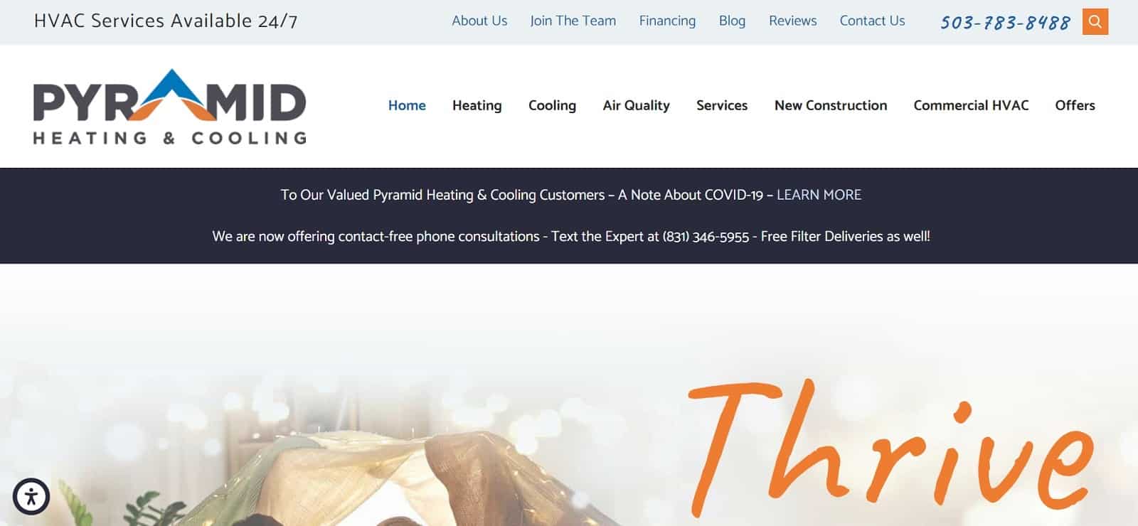pyramid heating homepage