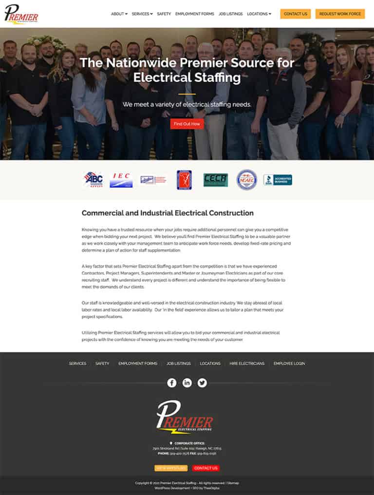 SEO and Marketing Custom Wordpress Features for a Construction Staffing Company